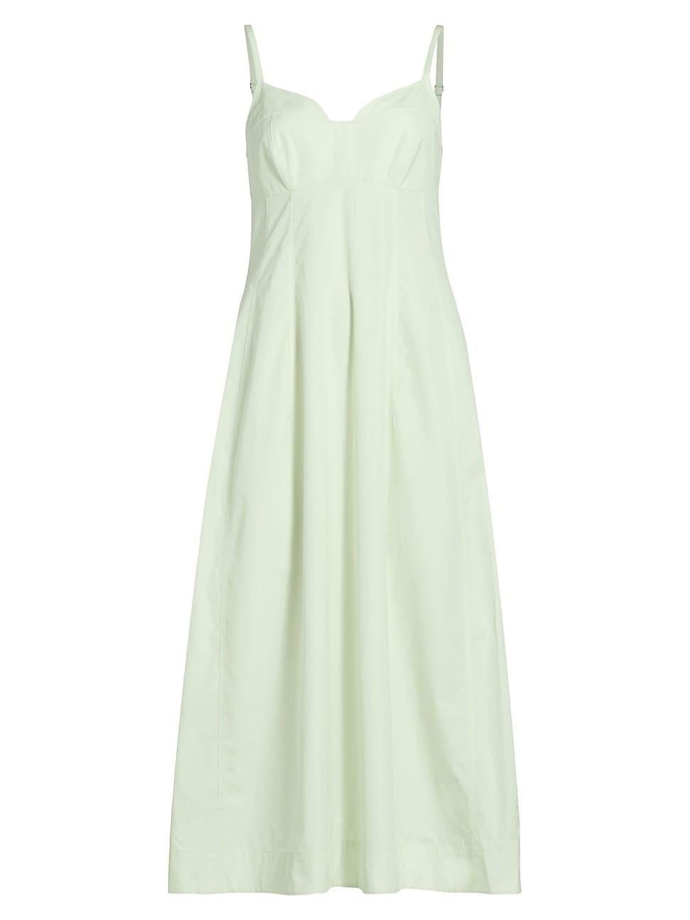 Womens Cotton Poplin Bustier Midi-Dress Product Image