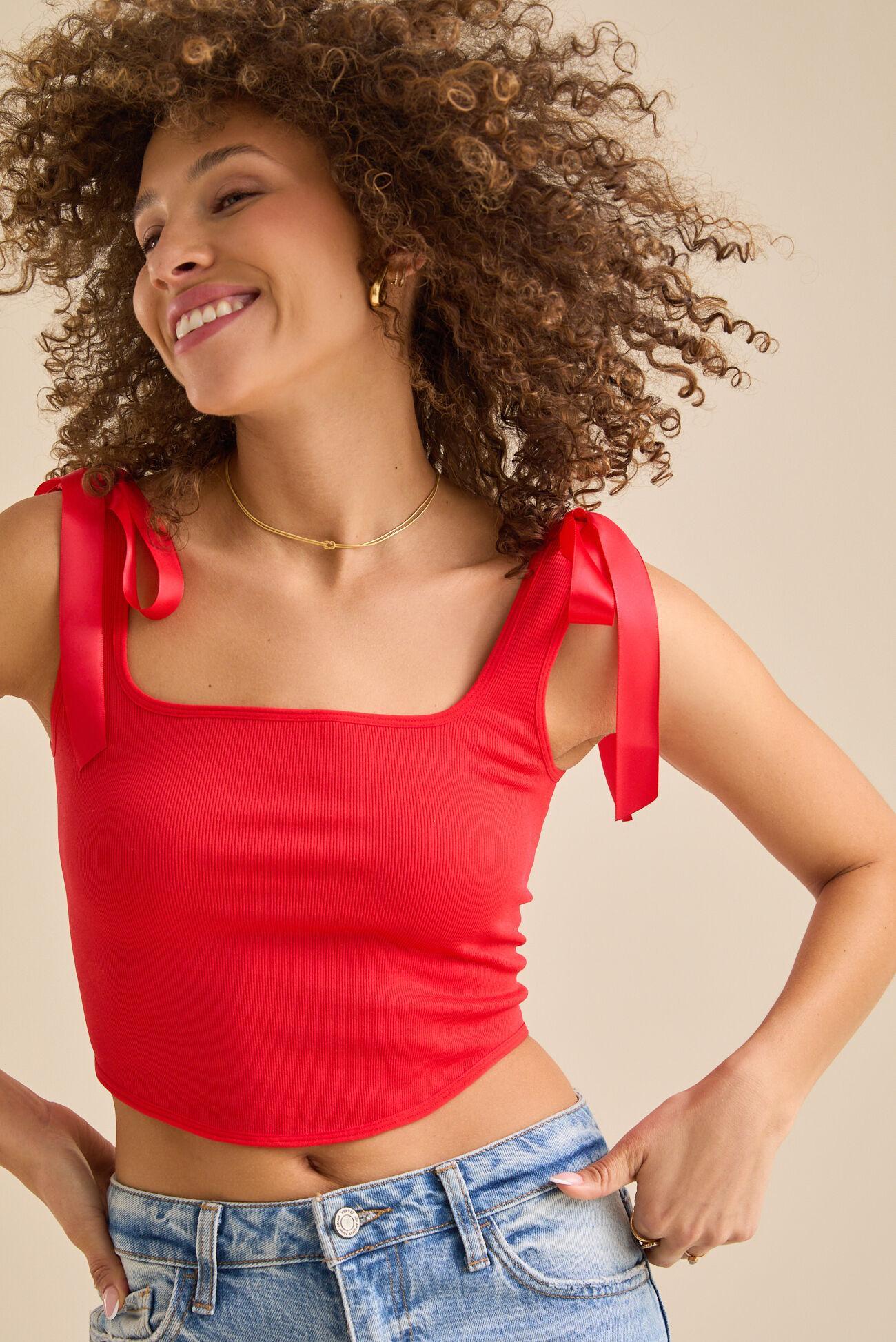 Bianca Tie Shoulder Tank Top Product Image