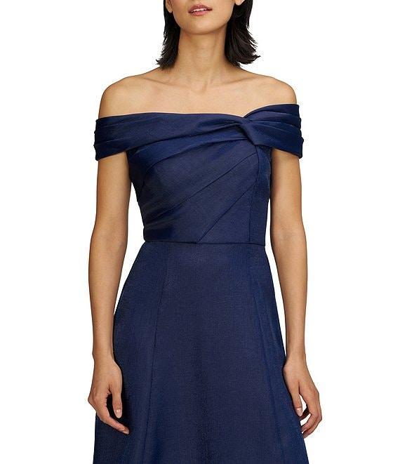 JS Collections Off The Shoulder Pleated Bodice Organza Aline Gown Product Image