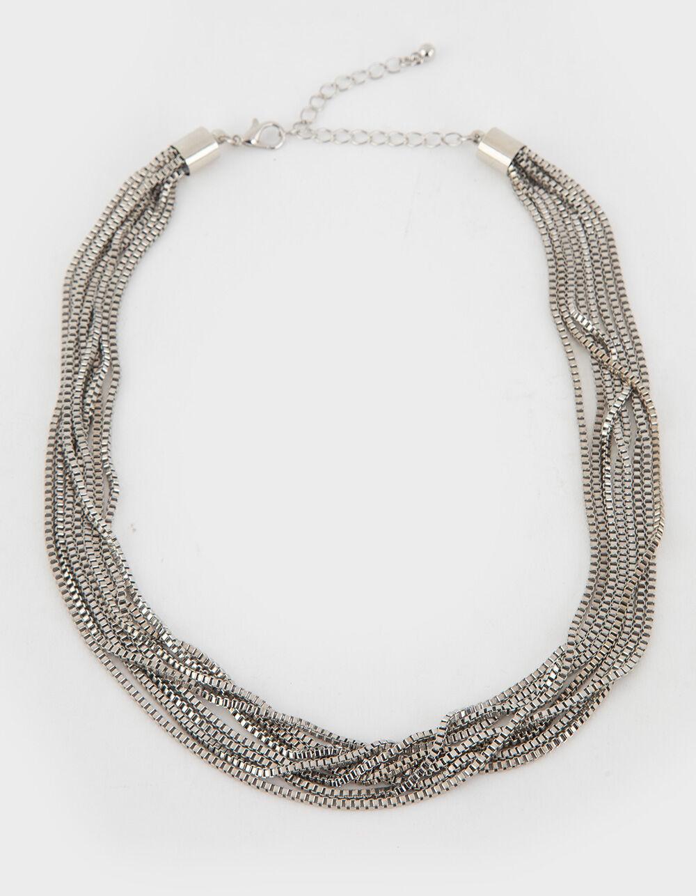 FULL TILT Layered Chain Necklace - SILVER Product Image
