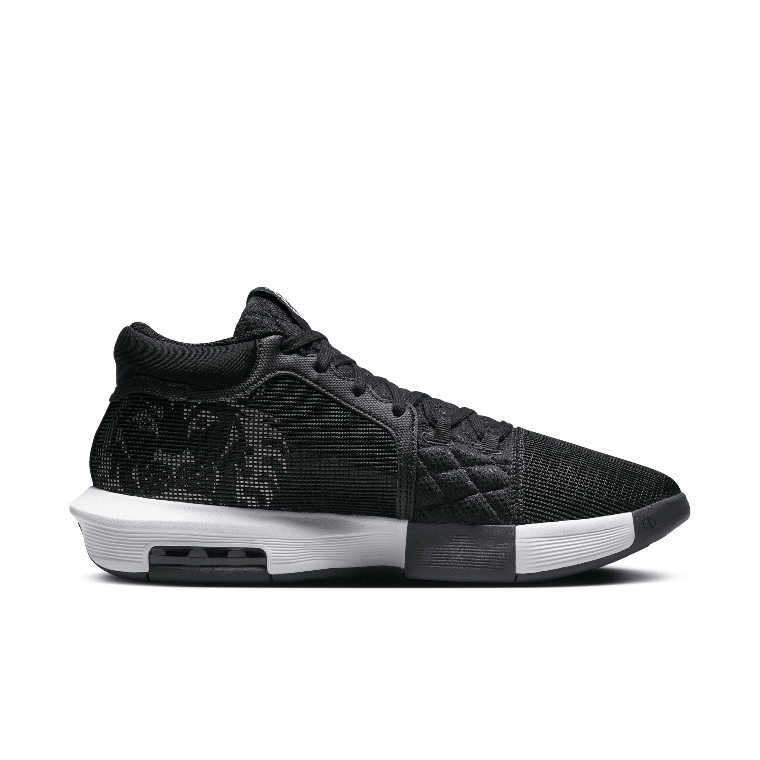 Men's Nike Lebron Witness 8 Basketball Shoes, Size: 11, Black White Black Product Image