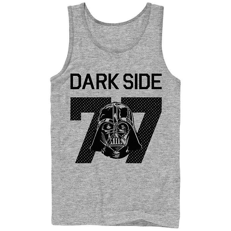 Mens Star Wars Dark Side 77 Varsity Graphic Tank Top Athletic Grey Product Image