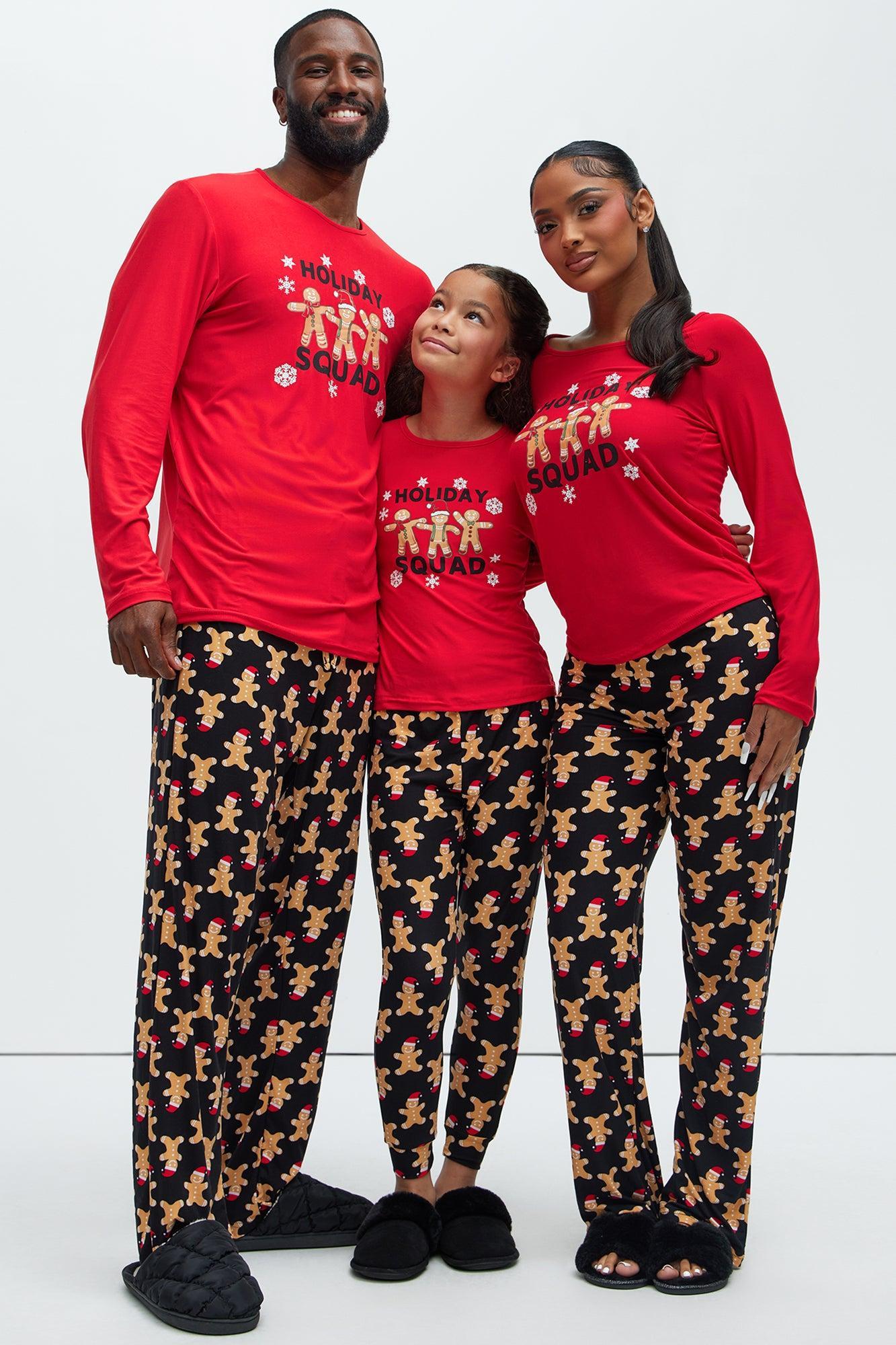 Holiday Squad Gingerbread Holiday PJ Set - Red/Black Product Image
