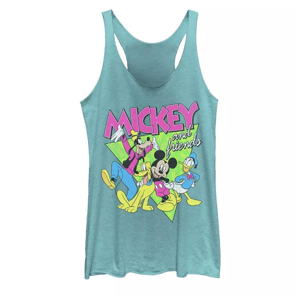 Disney's Mickey Mouse Juniors' 90's Friends Tank Top, Girl's, Size: XXL, Tahiti Blue Product Image