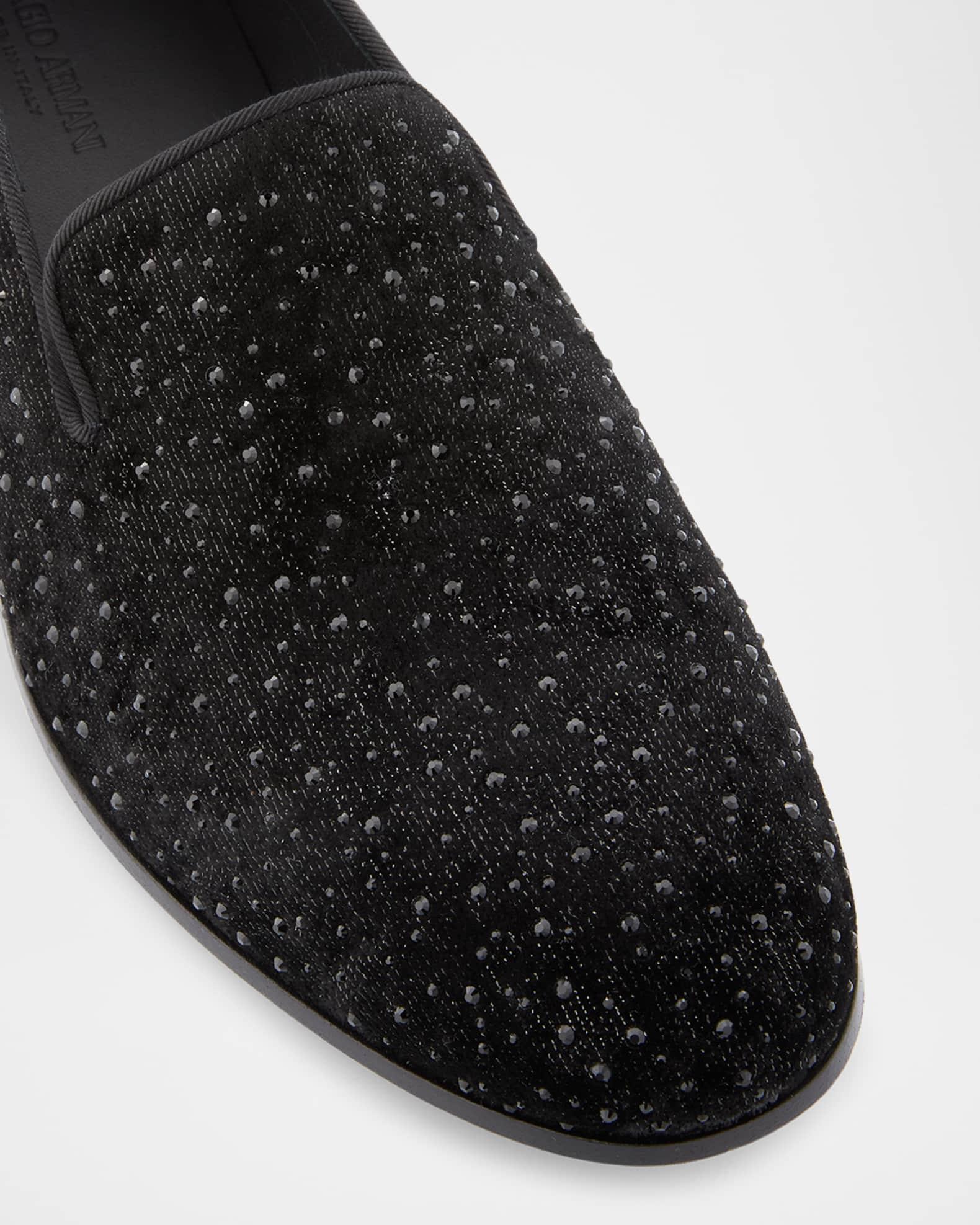 Men's Velvet Studded Loafers Product Image