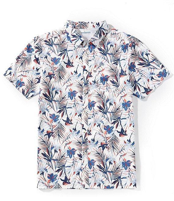 Columbia PFG Big & Tall Super Slack Tide Field Print Short Sleeve Woven Shirt Product Image
