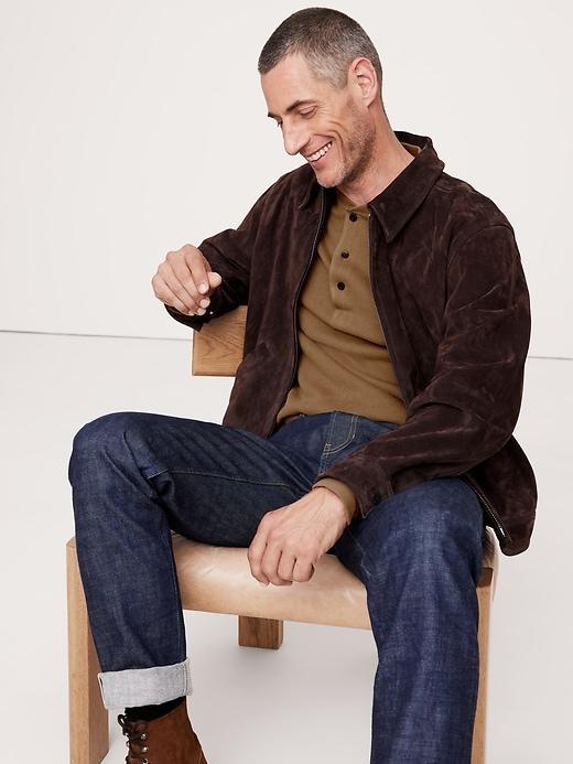 Double-Knit Henley T-Shirt Product Image