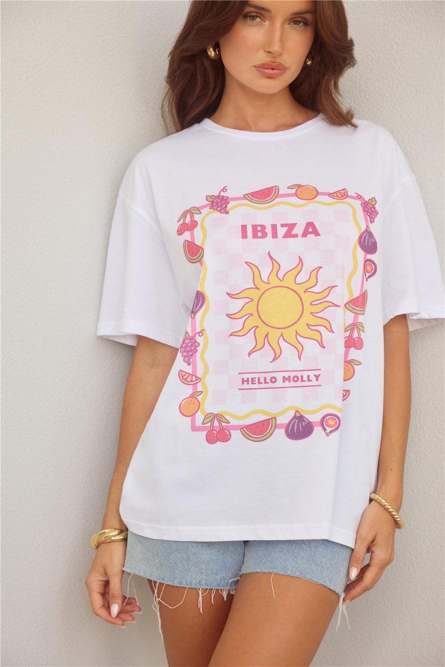 BASE Tropical Ibiza Oversized T-Shirt White Product Image