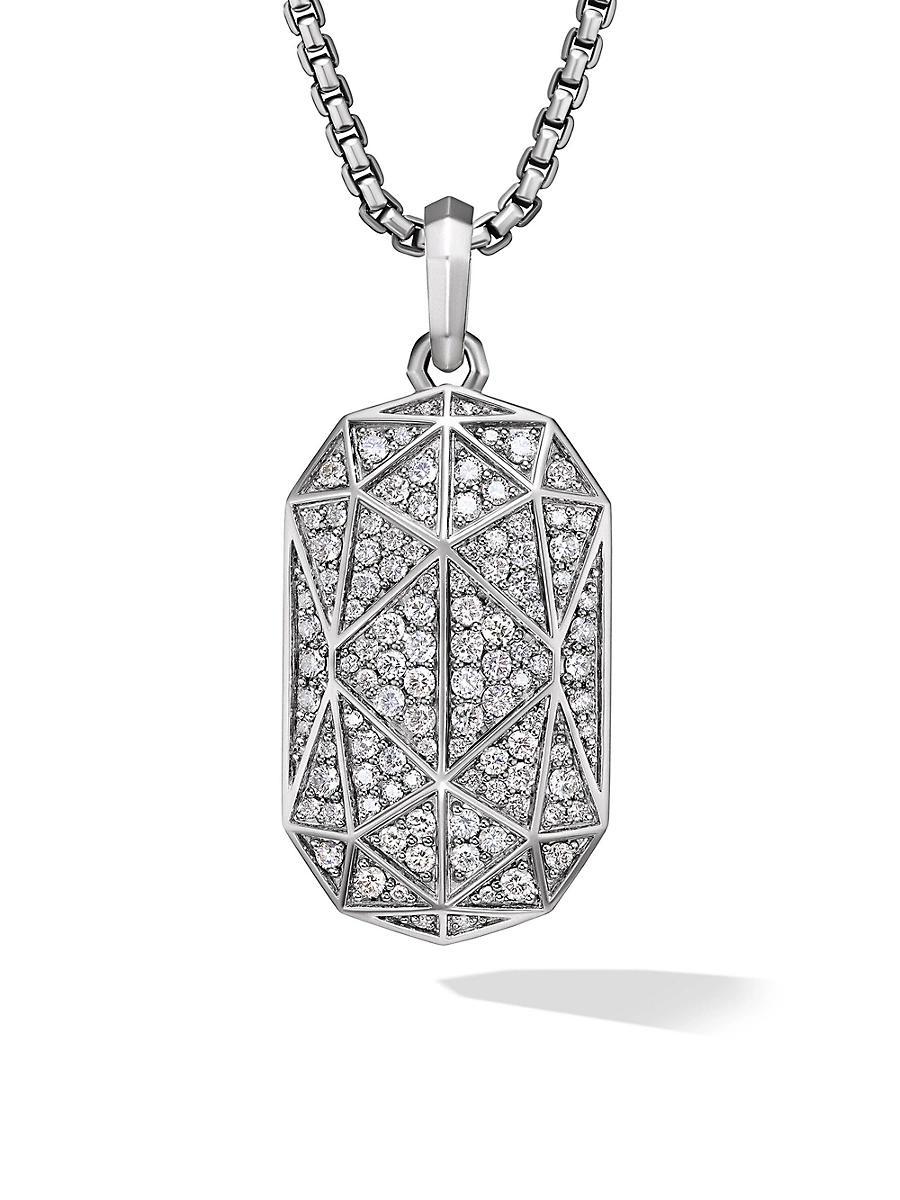 Mens Torqued Faceted Amulet In Sterling Silver Product Image