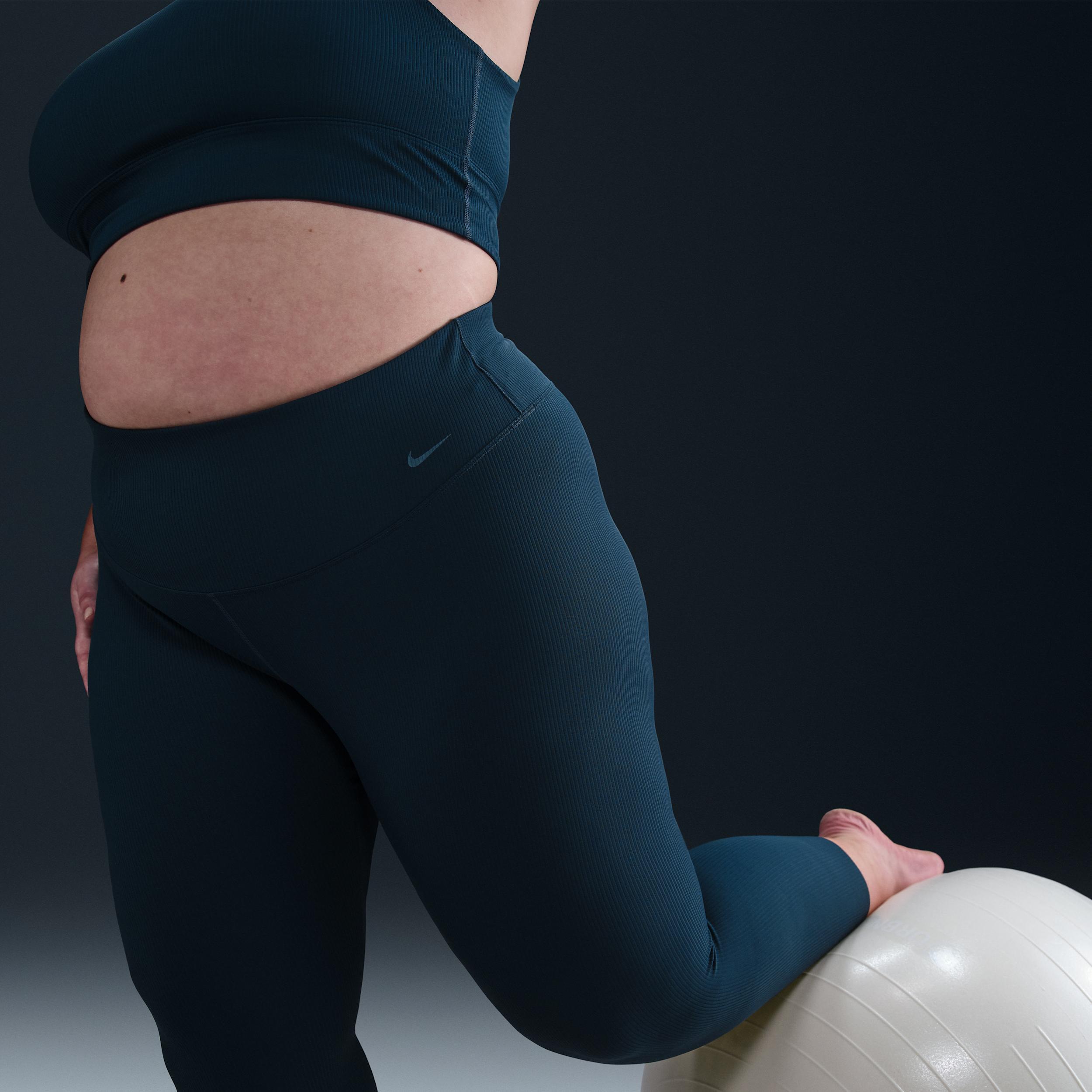 Nike Women's Zenvy Rib Gentle-Support High-Waisted 7/8 Leggings (Plus Size) Product Image
