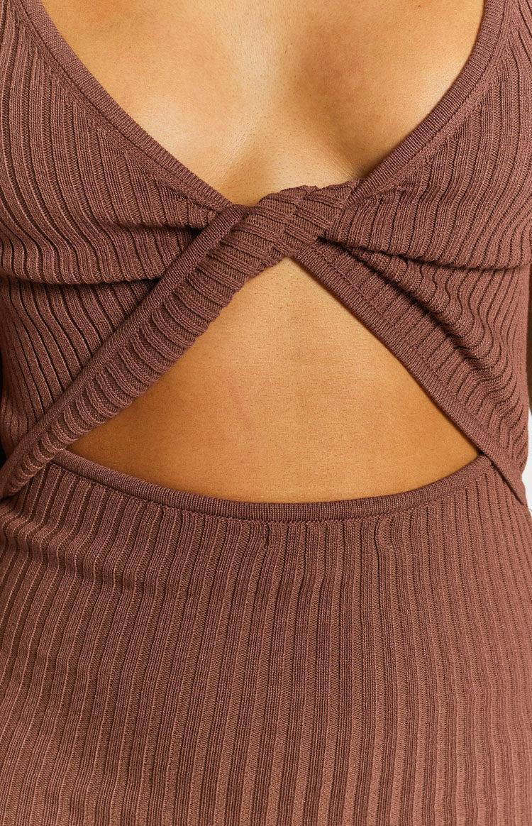 Antidote Reversible Twist Dress Brown Product Image