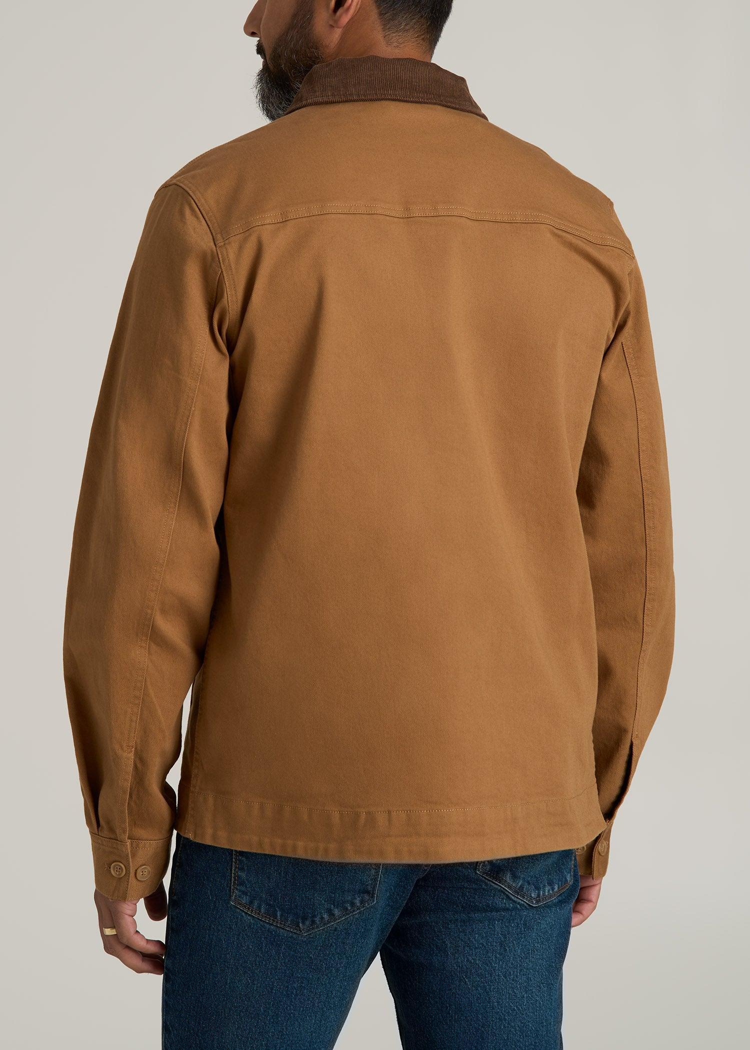 LJ&S Twill Shop Jacket for Tall Men in Dusty Brown Product Image