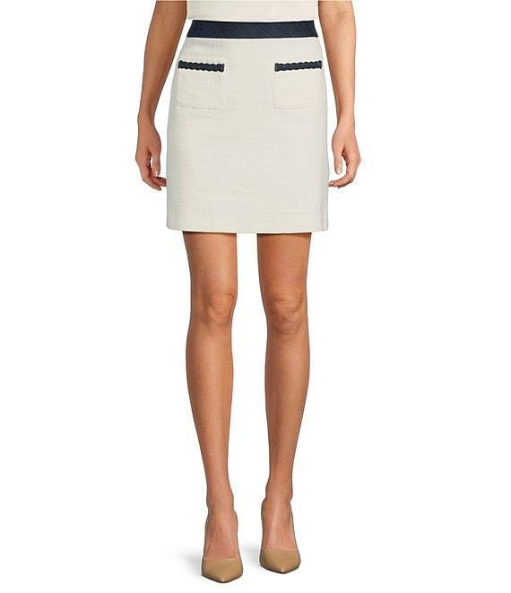 KARL LAGERFELD PARIS Tweed A-Line Skirt Product Image