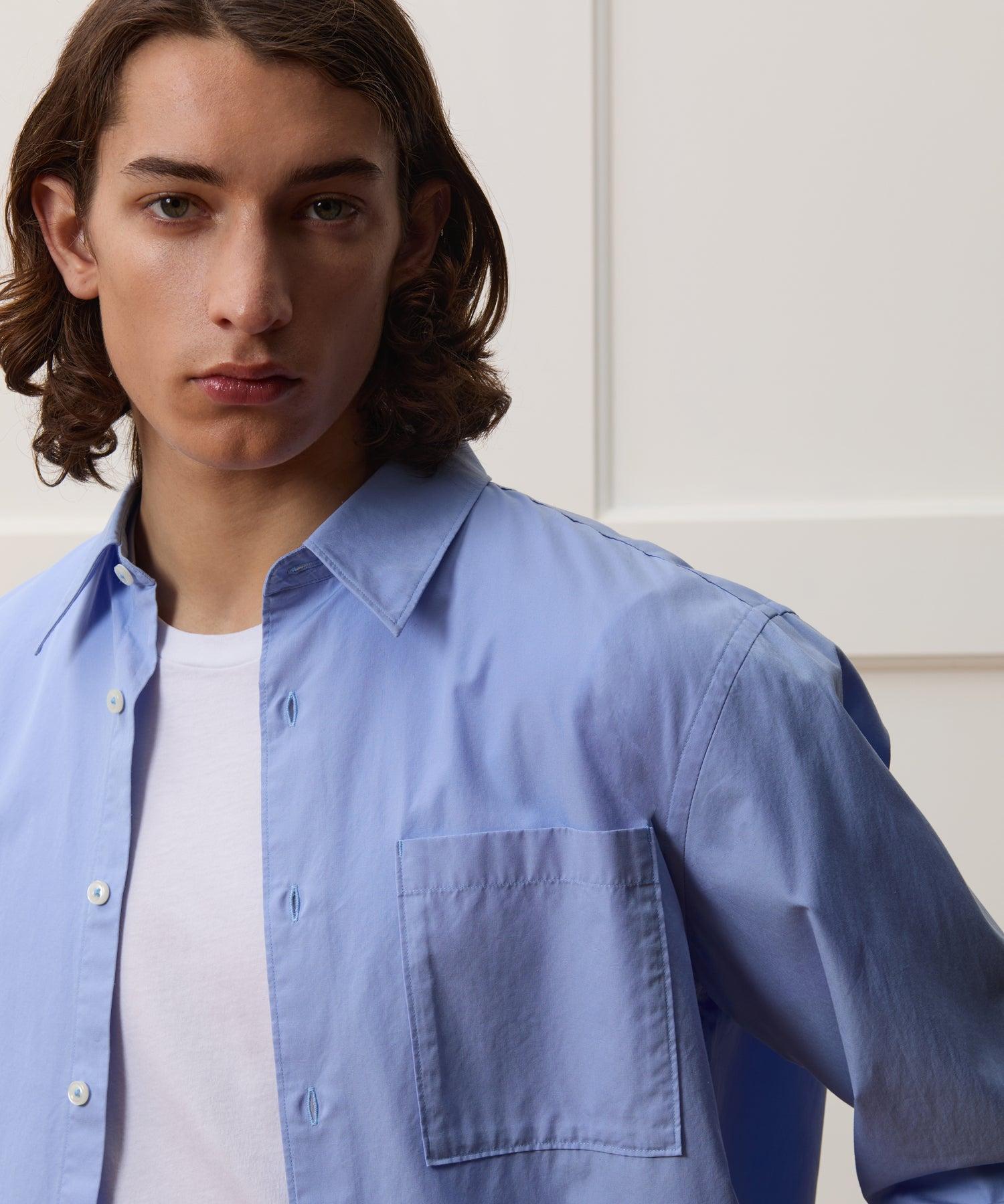 Relaxed Fit Cotton Poplin Point Collar Shirt Product Image
