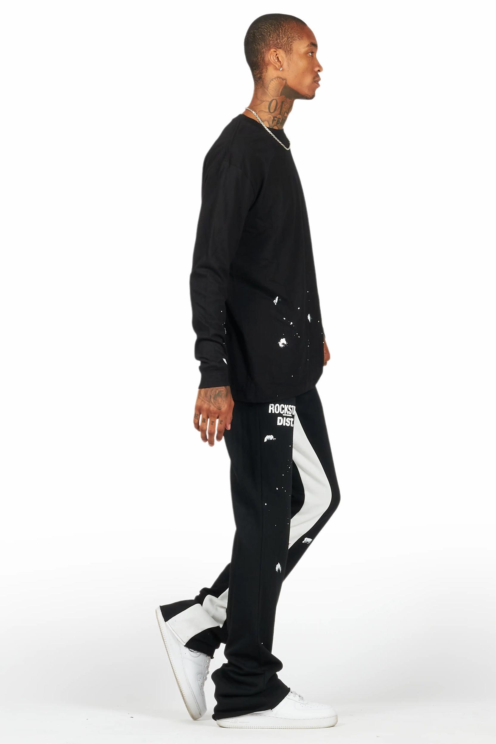 Raffer Black Long Sleeve T-Shirt/Baggy Pant Set Male Product Image