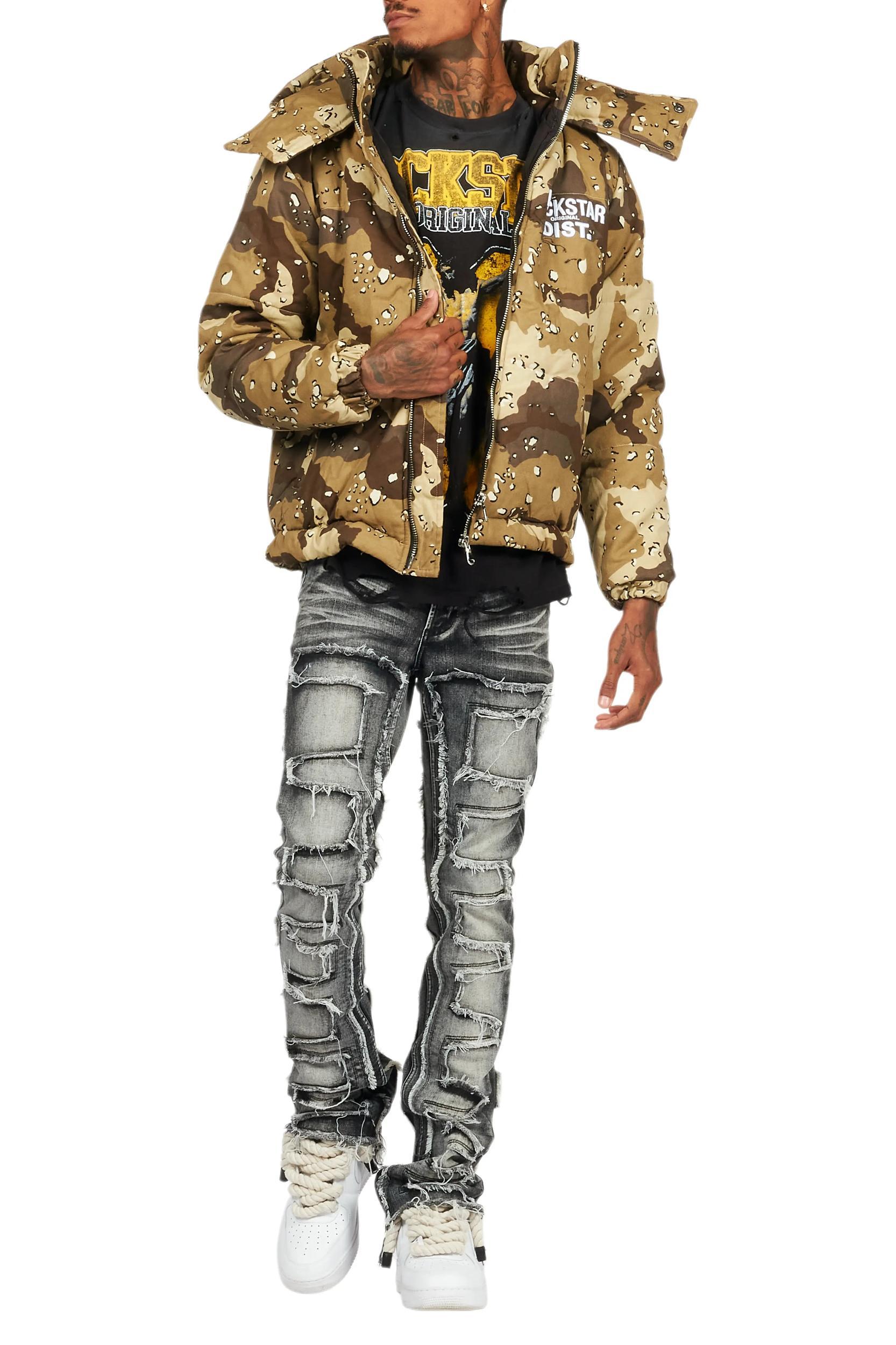Bevis Digital Desert Camo Puffer Jacket Male Product Image