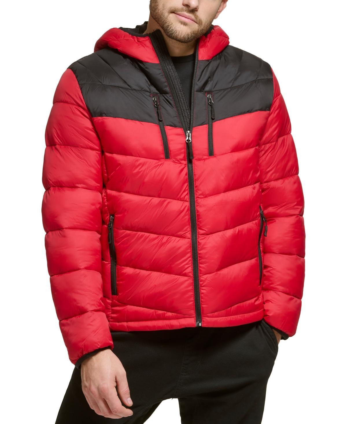 Club Room Mens Chevron Quilted Hooded Puffer Jacket, Created for Macys Product Image