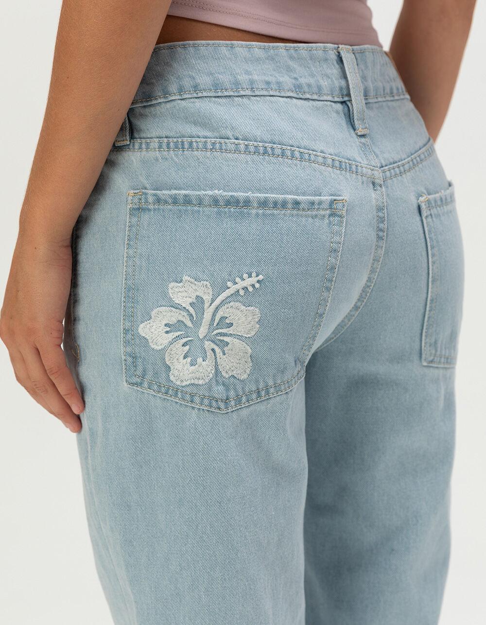 RSQ Womens Low Rise Loose Straight Jeans - LIGHT WASH Product Image
