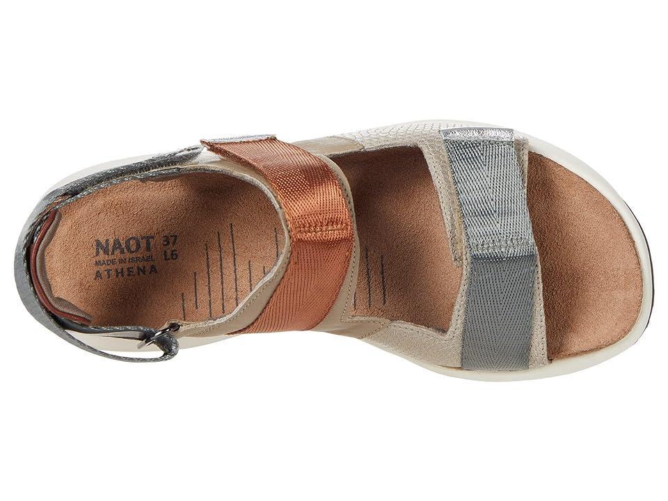 Naot Odyssey (Beige Lizard Leather/Soft Chestnut Leather/Soft Silver Leather) Women's Shoes Product Image