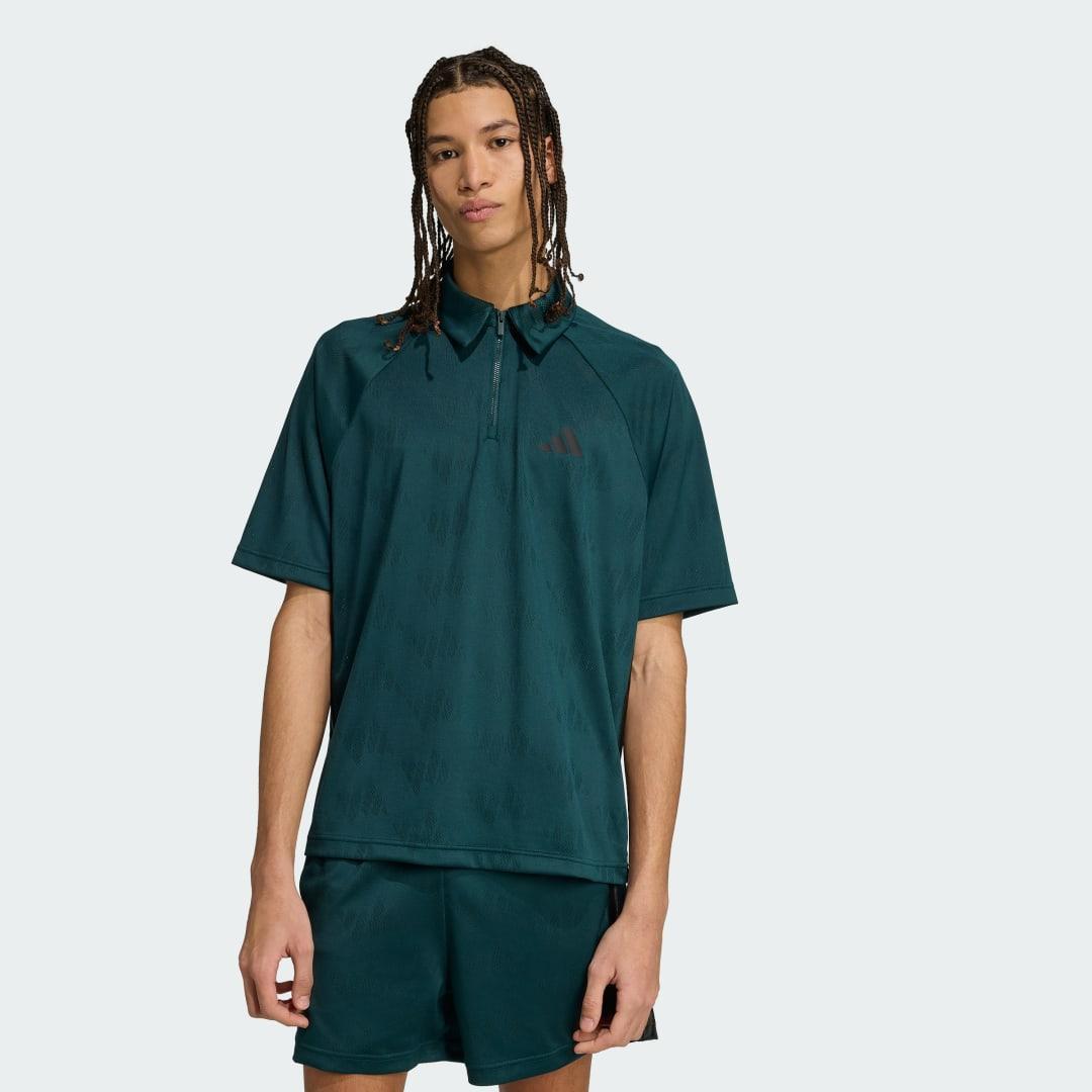adidas Stadium Jacquard Polo Tee Black S Mens Product Image
