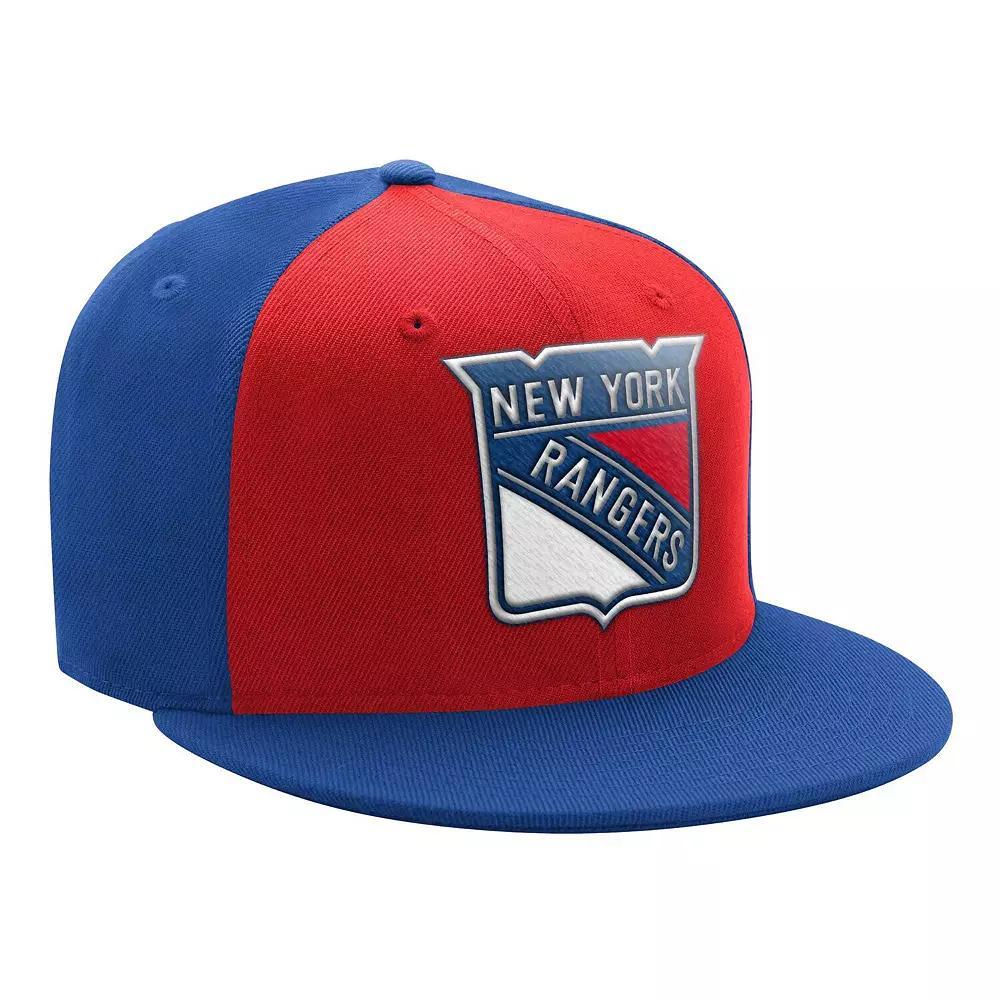 Mens Starter Red/Blue New York Rangers Logo Two-Tone Snapback Hat Product Image