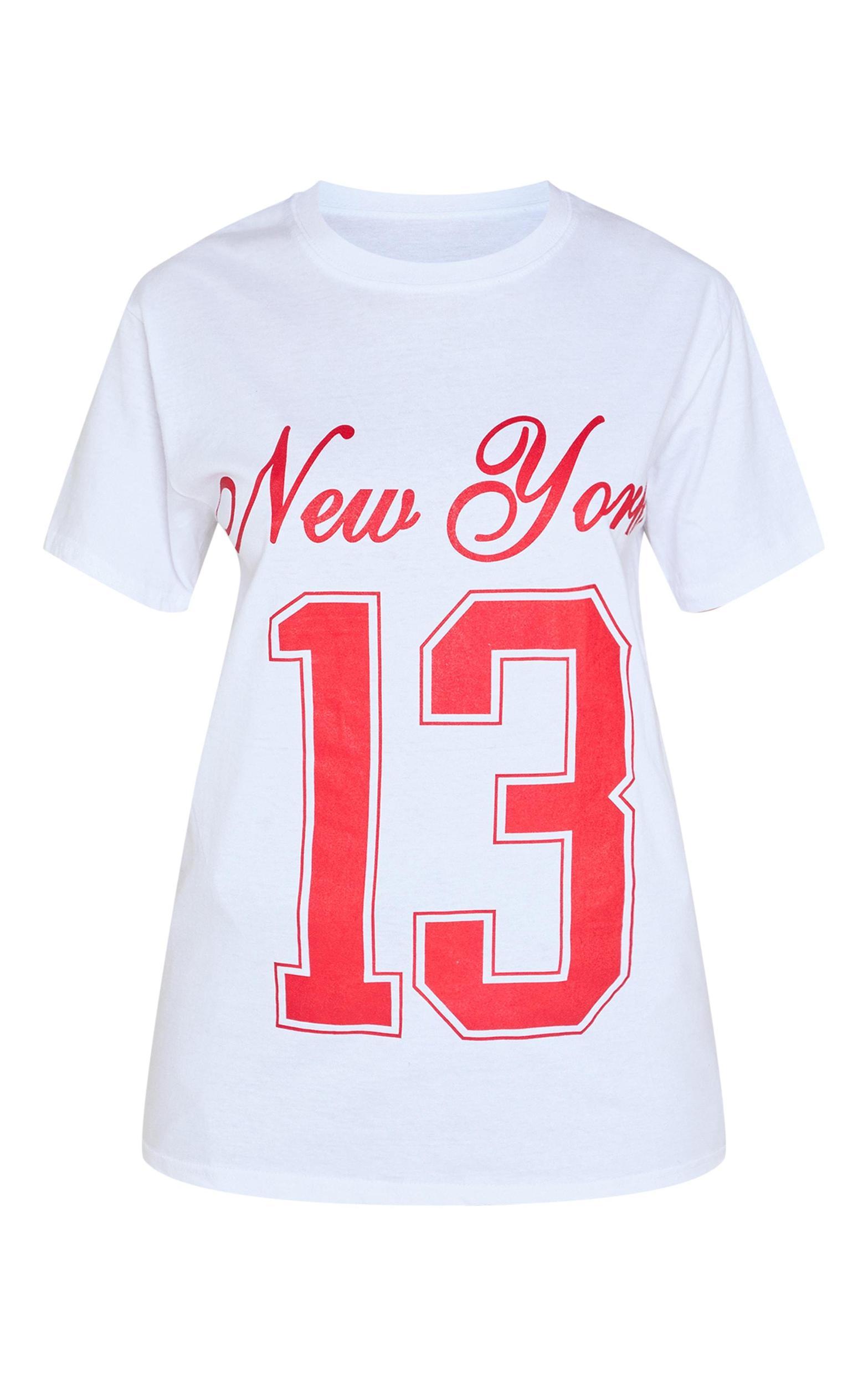 Petite White New York Oversized Top Product Image