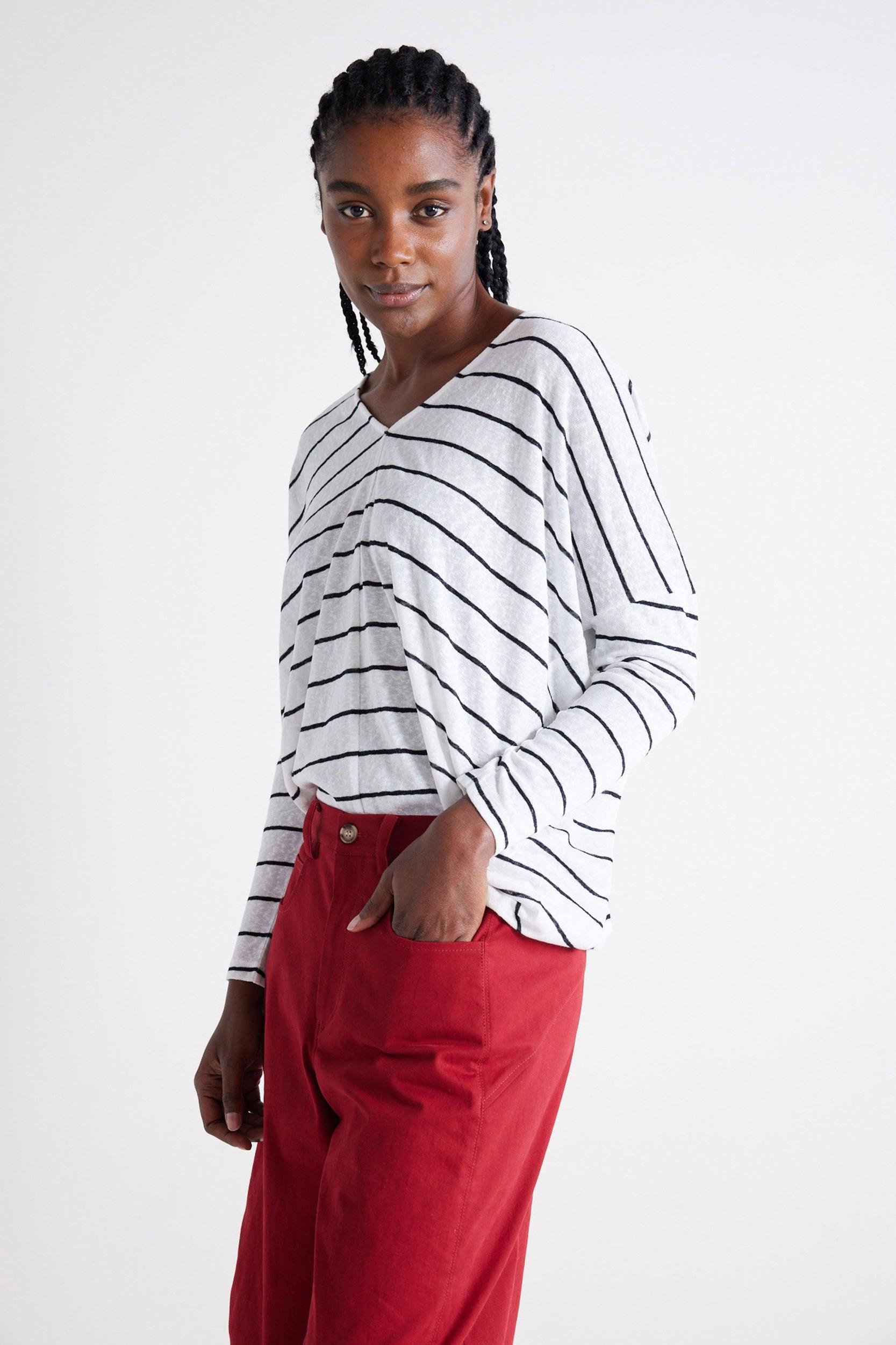 The Striped Dolman Long Sleeve Top Product Image