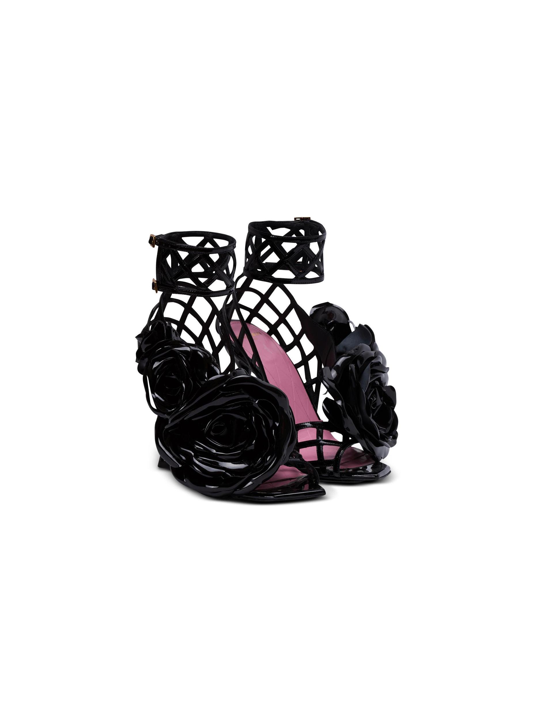 Patent leather Eden sandals with flowers Product Image
