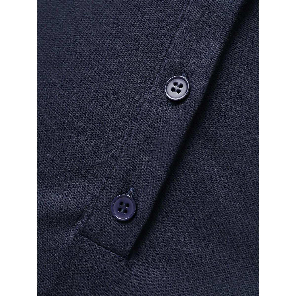 Plus Size Shirt Collar Contrast Trim Button Up Dress Navy Women Casual Contrast Shirt collar Sleeveless Curvy BloomChic 18-20/2X Product Image