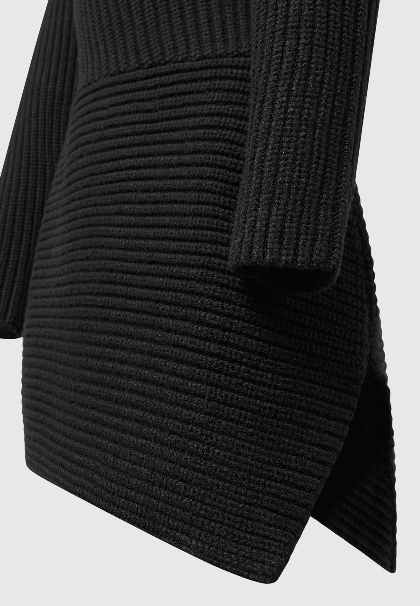Asymmetric Knit Jumper Dress - Black Female Product Image