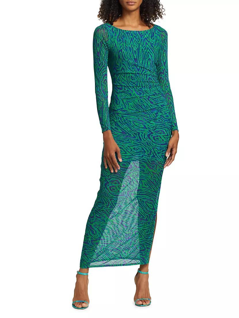 Rex Printed Mesh Midi-Dress Product Image