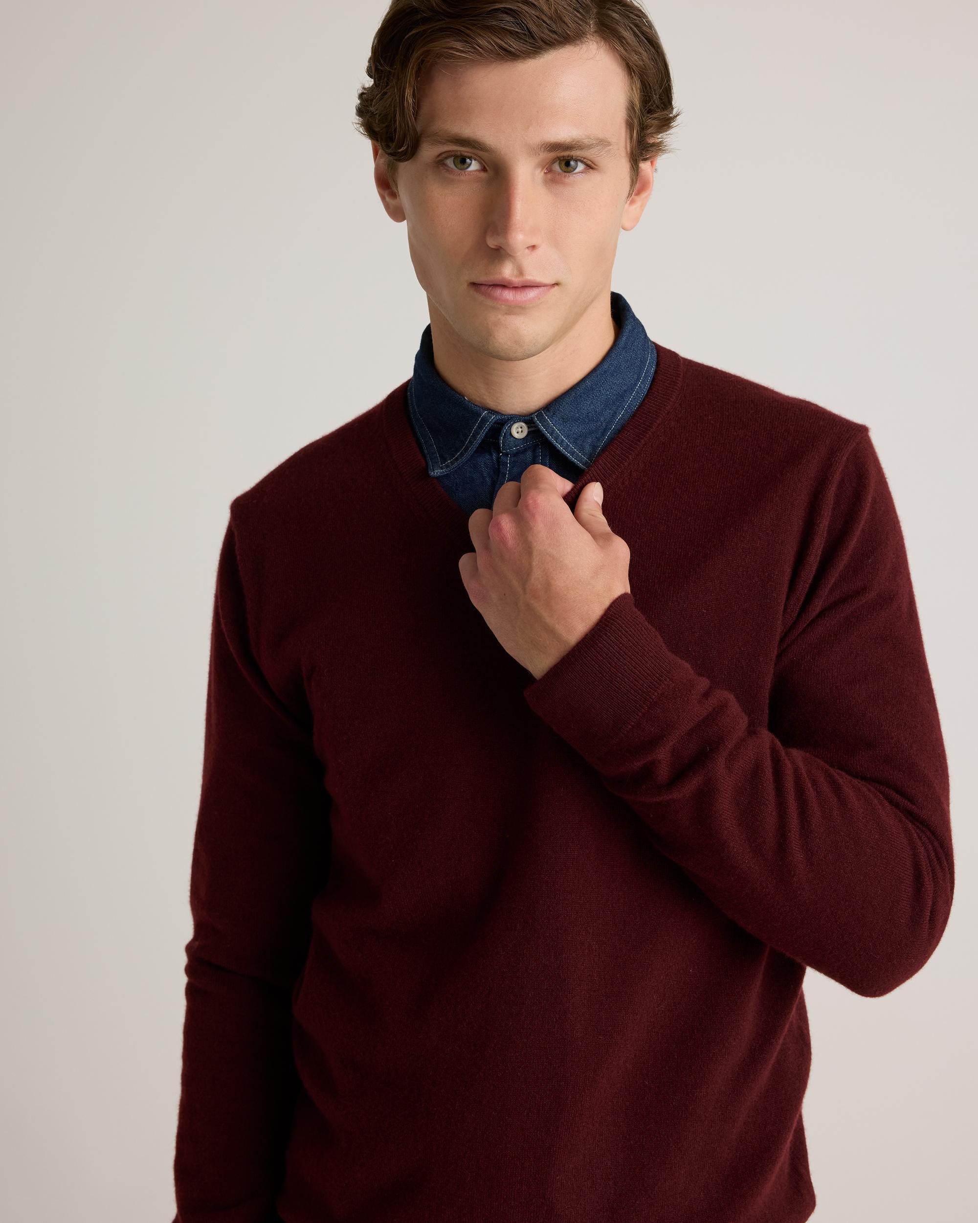 Quince | Men's Mongolian Cashmere V-Neck Sweater Size XL Product Image