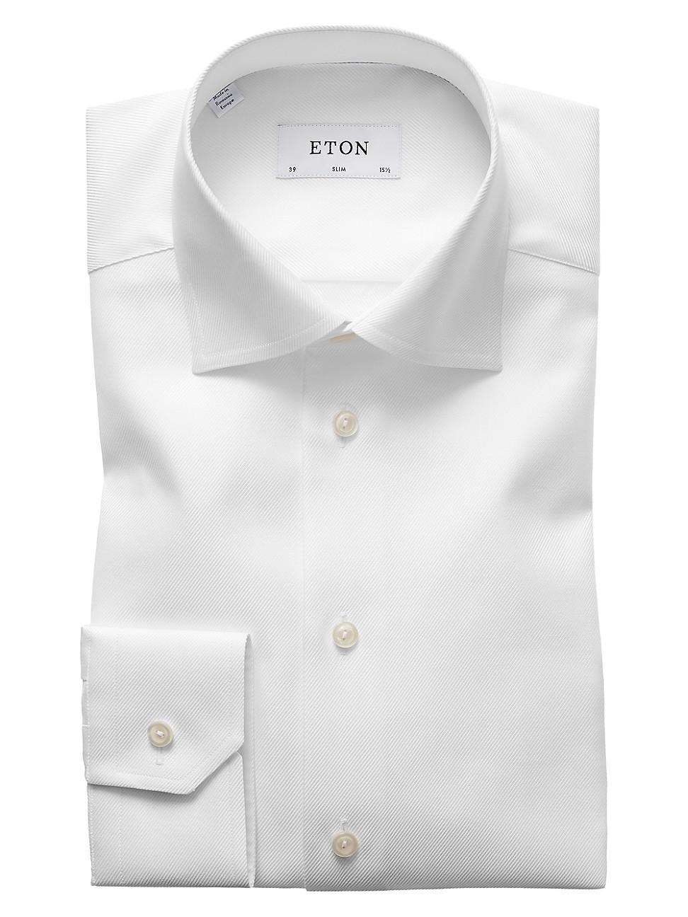Eton Slim Fit Diagonal Weave Shirt Product Image