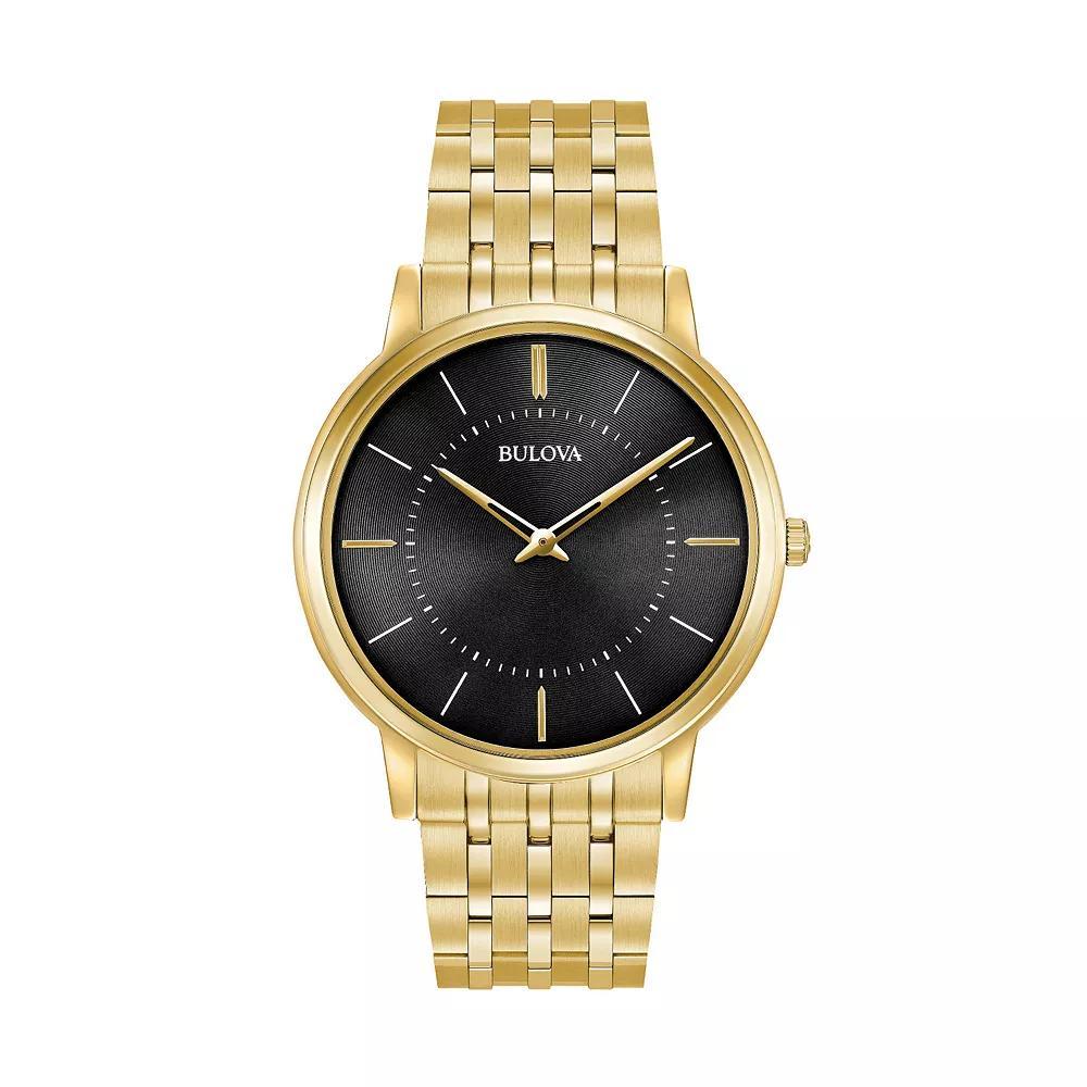 Bulova Mens Classic Ultra Slim Stainless Steel Watch - 97A127, Gold Tone Product Image