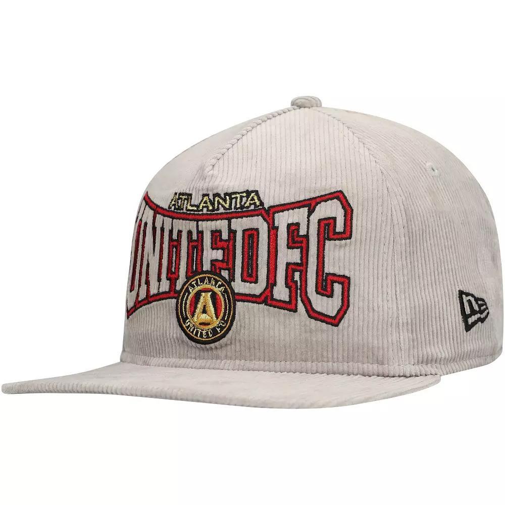 Mens New Era Gray Atlanta United FC Corduroy Golfer Adjustable Hat Product Image