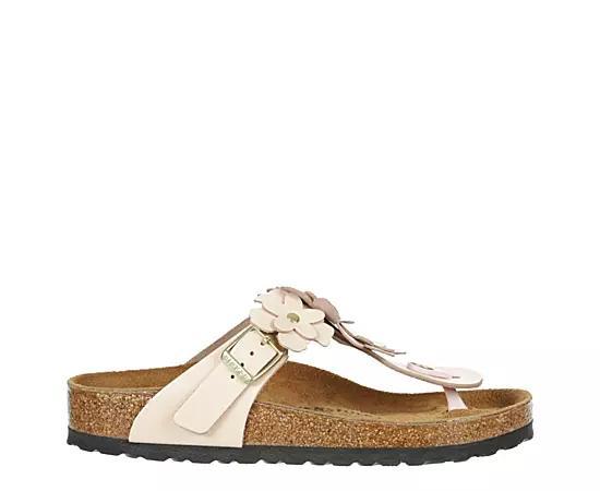 Birkenstock Womens Gizeh Flowers Leather Thong Sandals Product Image