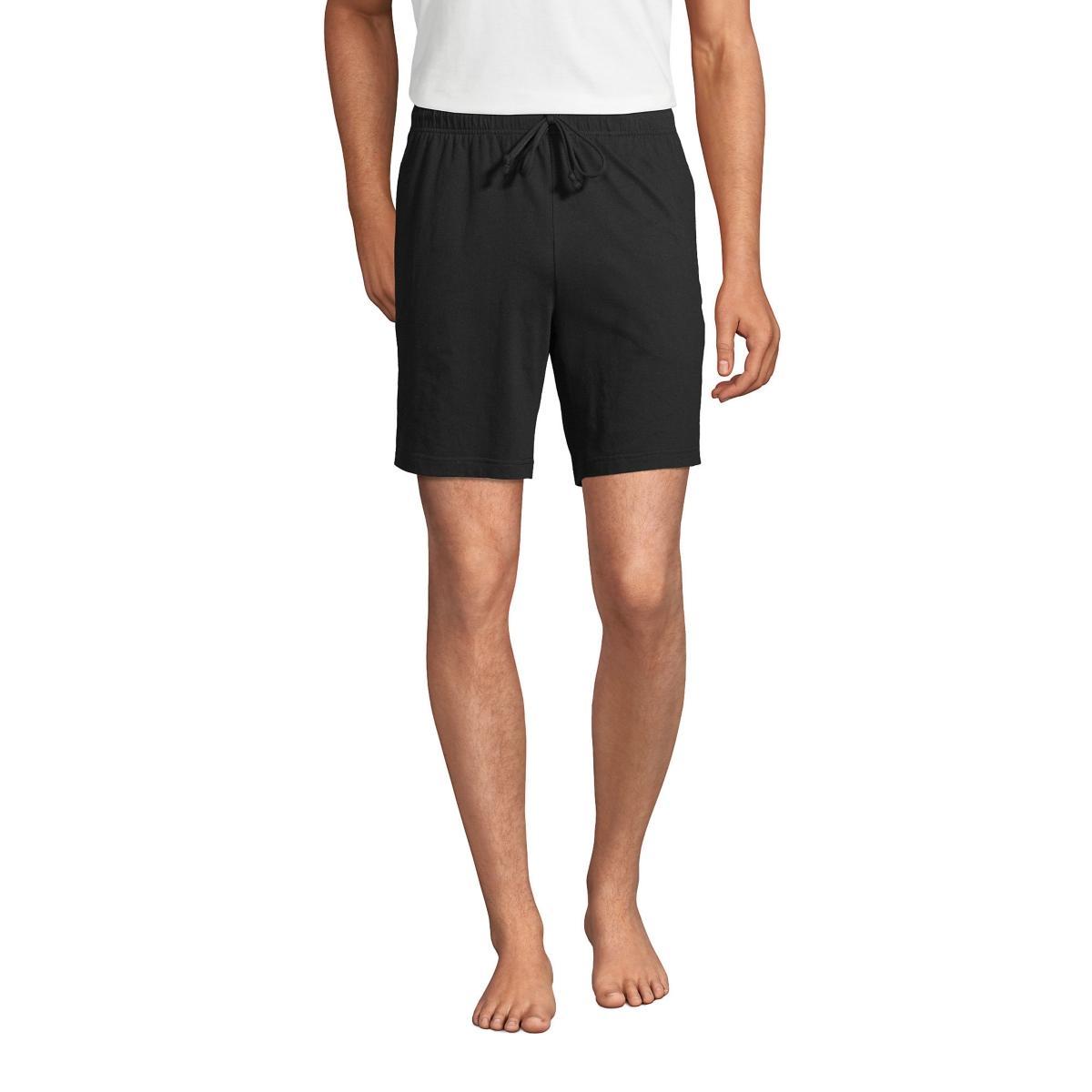 Men's Lands' End Knit Jersey Pajama Shorts, Size: Large, Black Product Image