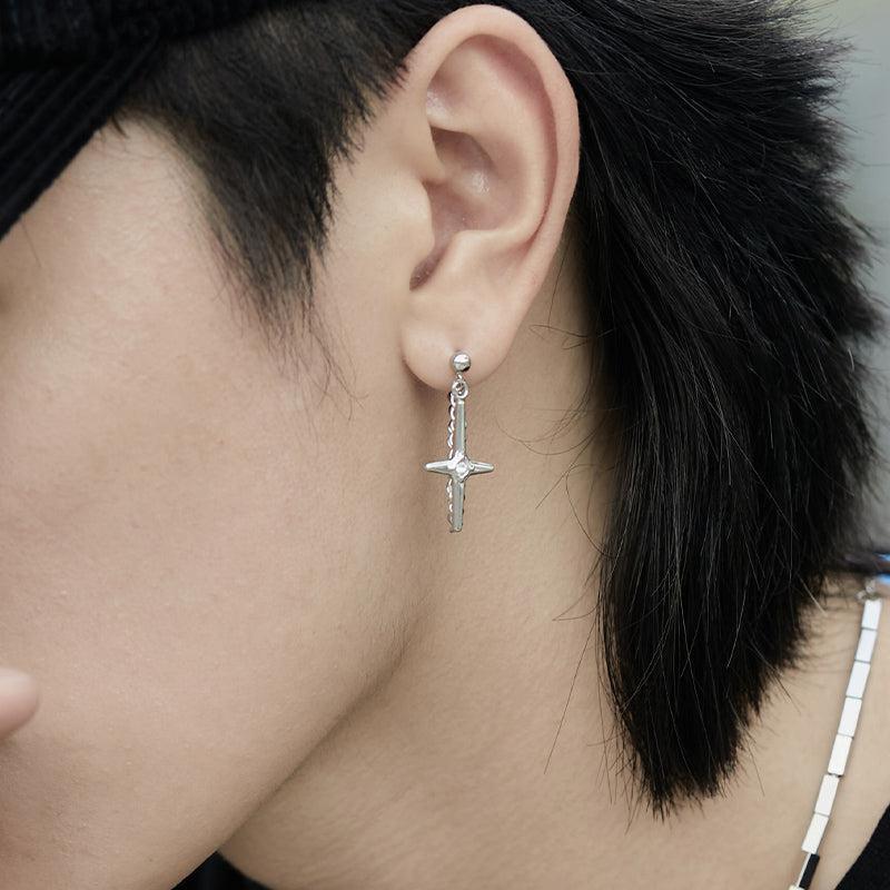 CROSS STAR PENDANT DANGLE EARRING Product Image