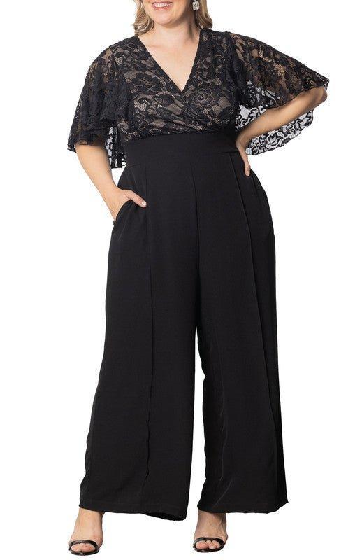 Helena Lace Bodice Wide Leg Jumpsuit - Plus Product Image