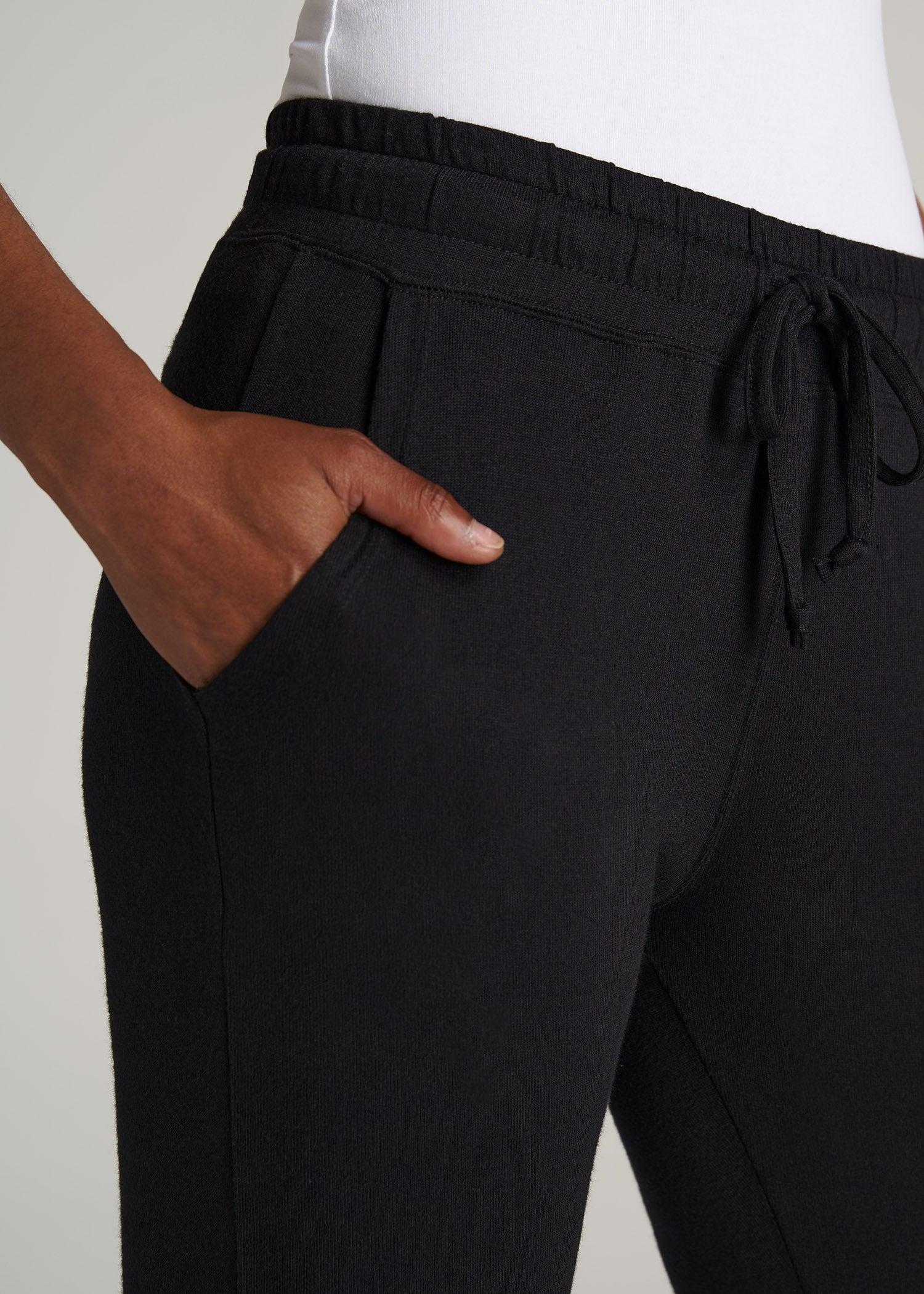 Open-Bottom Cozy PJ Lounge Pants for Tall Women in Black Product Image