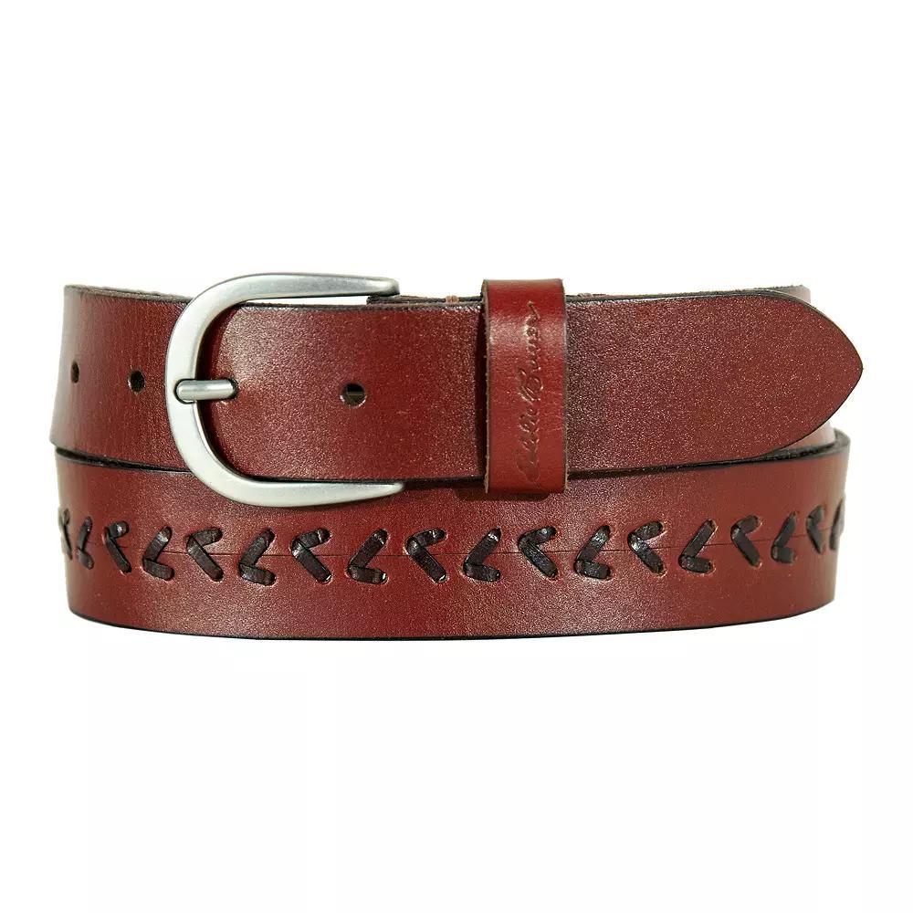 Women's Eddie Bauer 1.25-in. Center Lacing Detailed Leather Belt, Size: XXL, Brown Product Image