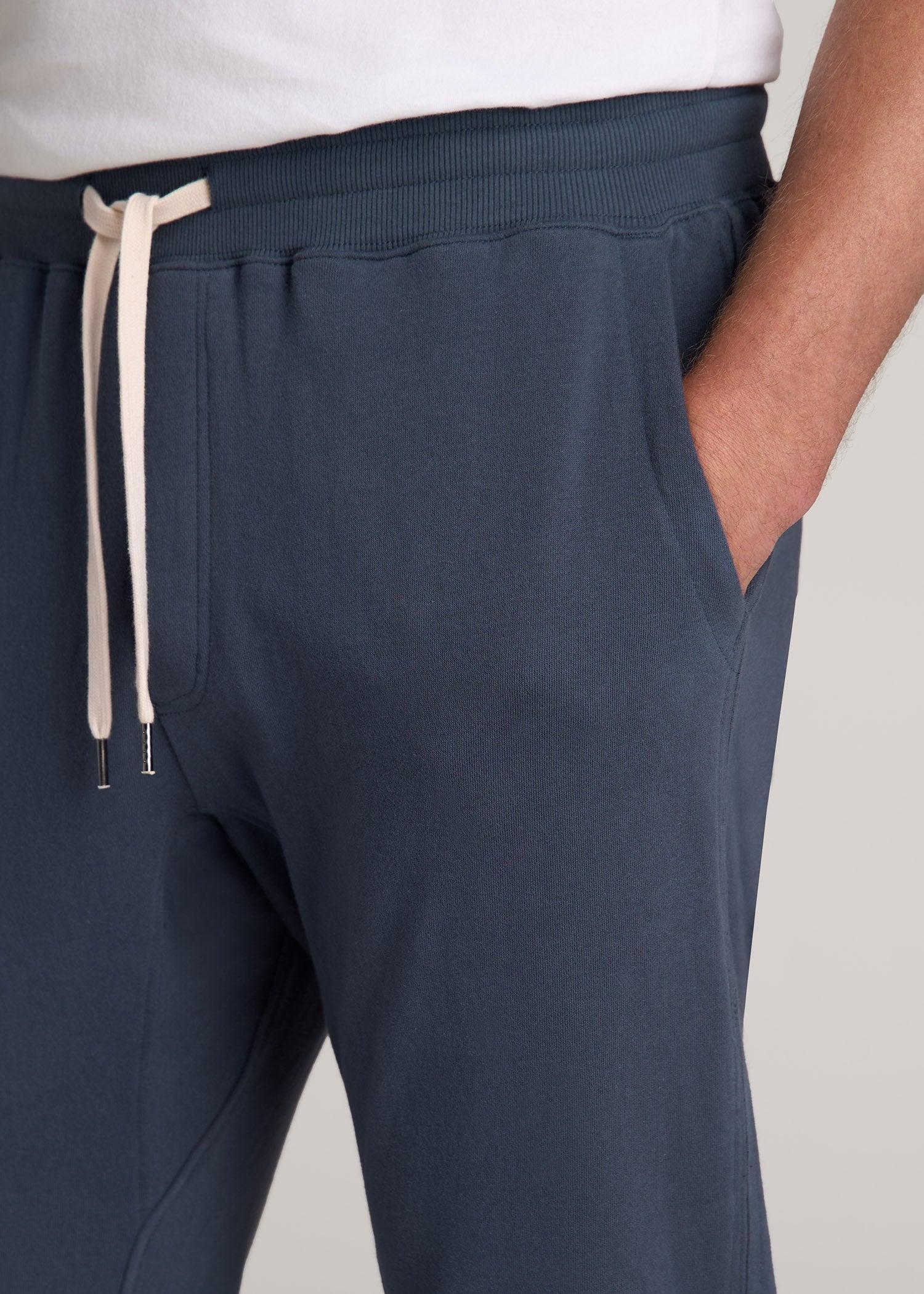 LJ&S Brushed Terrycloth Sweatpants for Tall Men in Vintage Midnight Navy Product Image