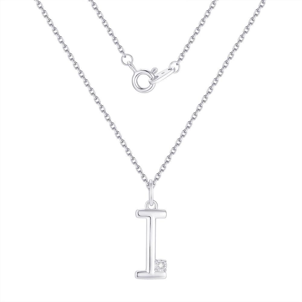 Forever Radiant Diamond Accent Initial Pendant Necklace, Women's, Size: 18", Silver Tone I Product Image