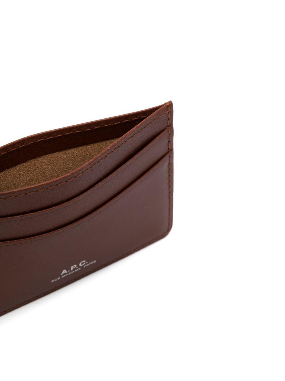 André logo-stamp leather cardholder Product Image