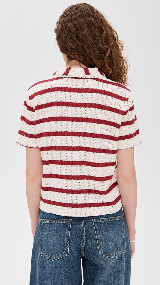 Madewell Crochet Knit V Neck Sweater Tee | Shopbop Product Image