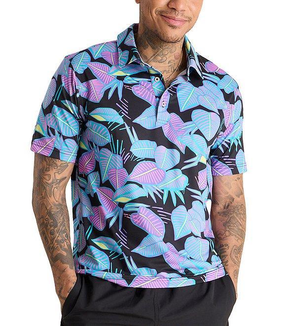 Chubbies Fluorescent Funk Short Sleeve Printed Peformance Polo Shirt Product Image