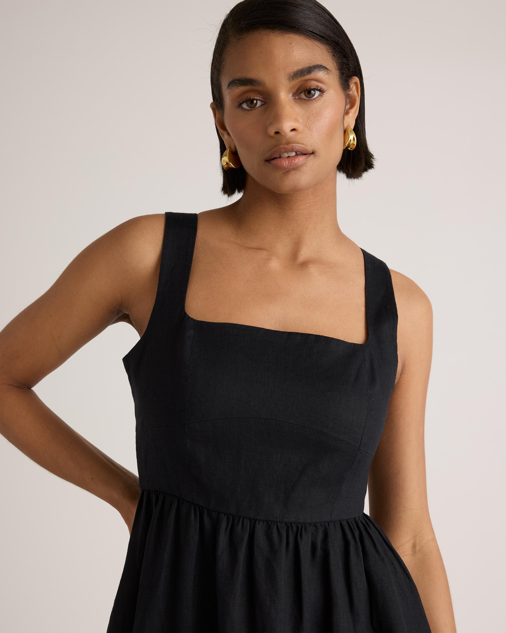 Quince | Women's 100% European Linen Fit & Flare Midi Dress Product Image