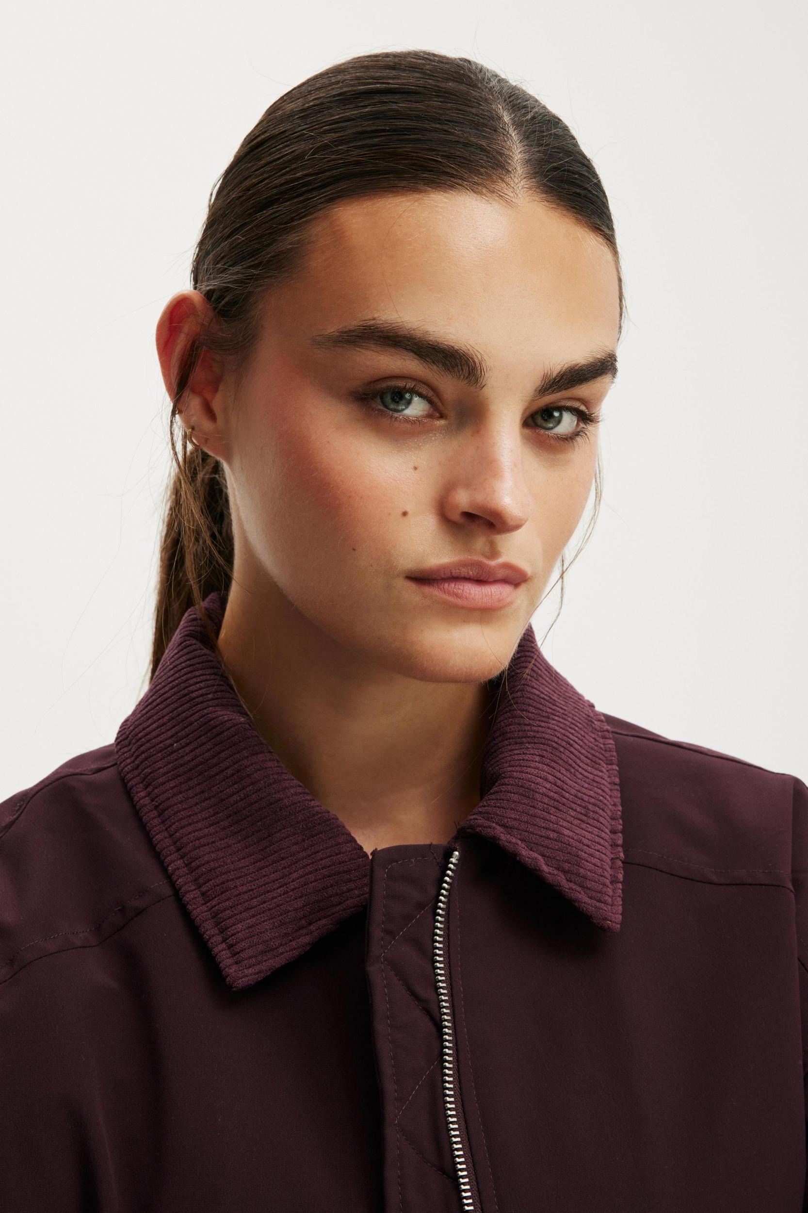 Contrast Collar Oversized Jacket Product Image