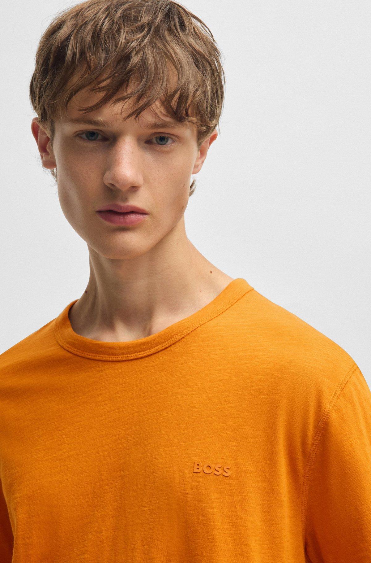 Regular-fit T-shirt in cotton with mouline logo Product Image