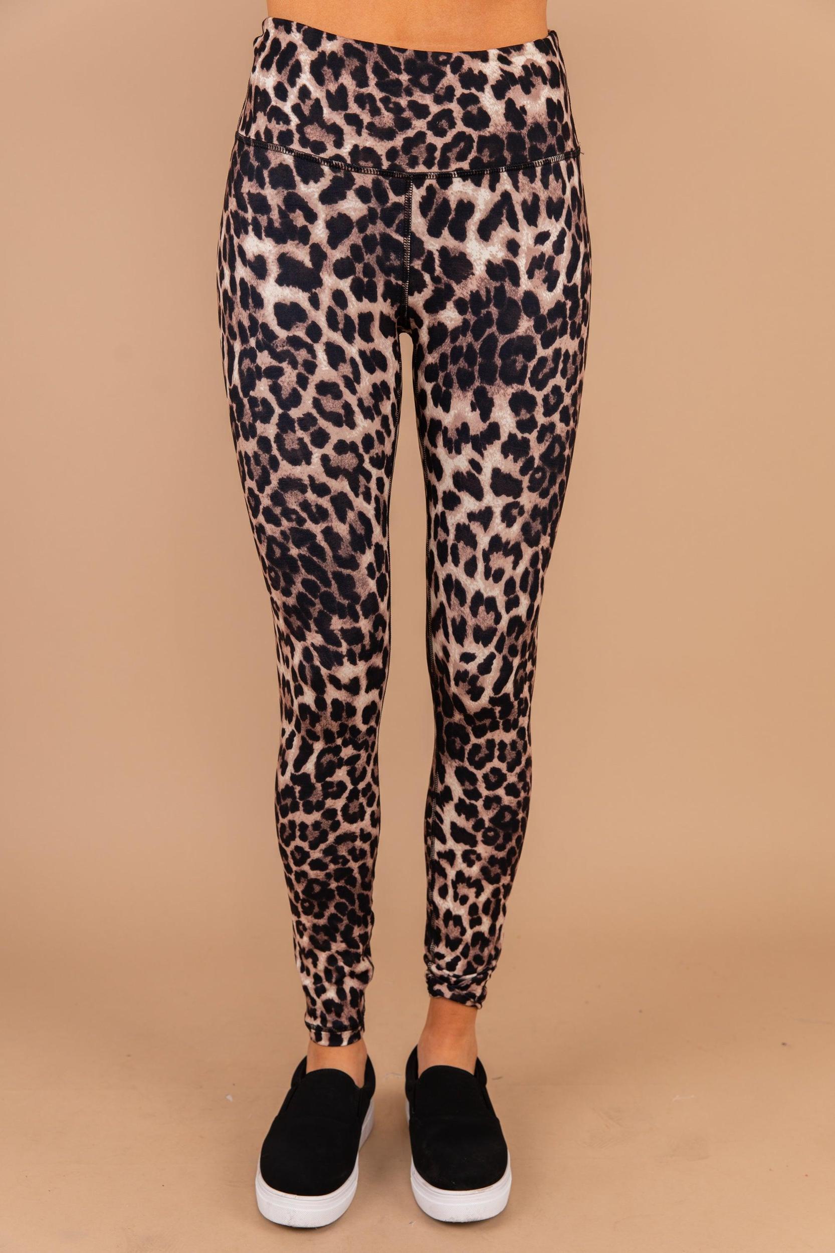 Wild Adventures Brown Leopard Leggings Female Product Image